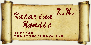 Katarina Mandić vizit kartica